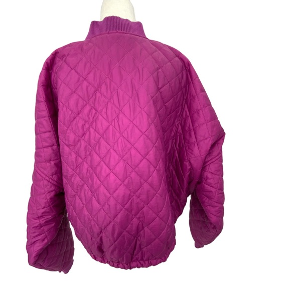 Free People Easy Quilted Purple Bomber Jacket C3 - Picture 7 of 11